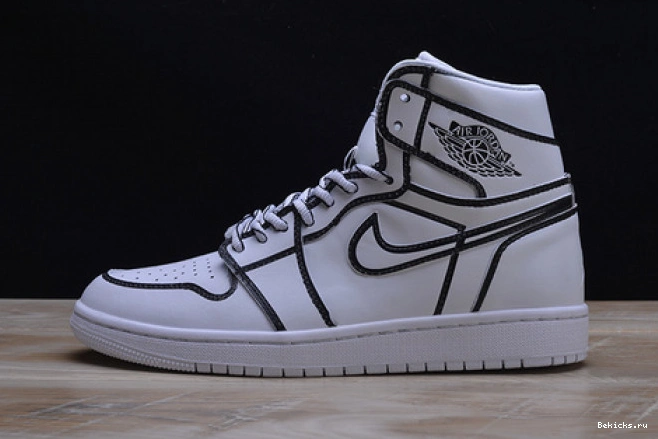 Cheap BK jordan hand-painted 3d pencil” nike mens retro air “comic 1 aa4724-110 white 1203